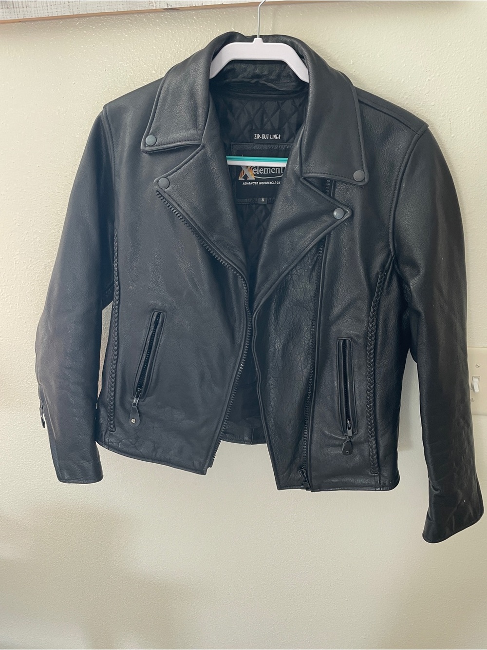 Element Women's Black Leather Motorcycle Jacket